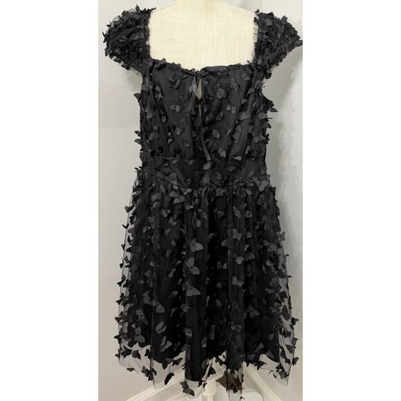 NEW Hot Topic Cosmic Aura Black 3D Butterfly Babydoll Dress Plus Size 3X Gothic - Picture 1 of 4